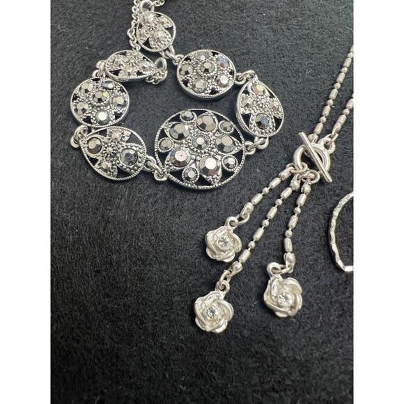 ALFANI Silver Tone Marcasite Necklace Lot - Picture 8 of 9